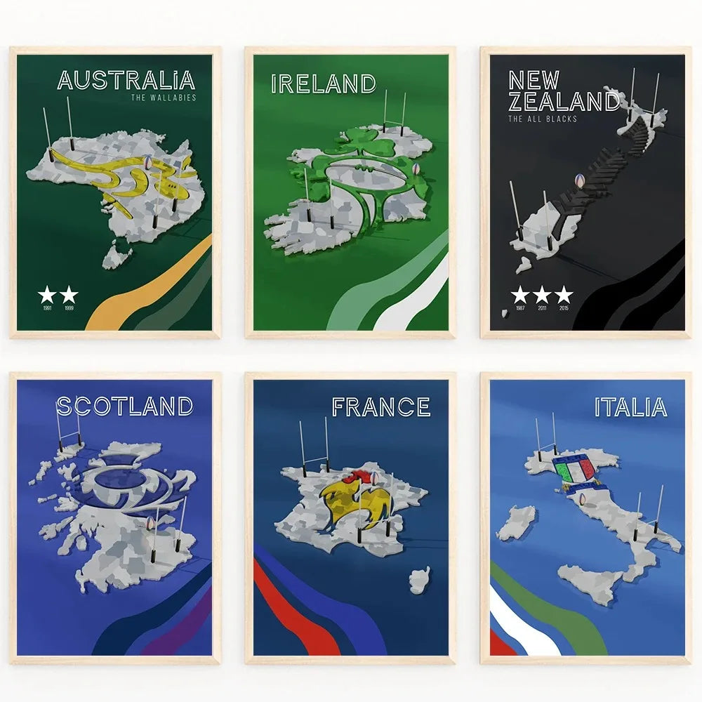 Affiches "Terres de Gloire" Rugby World